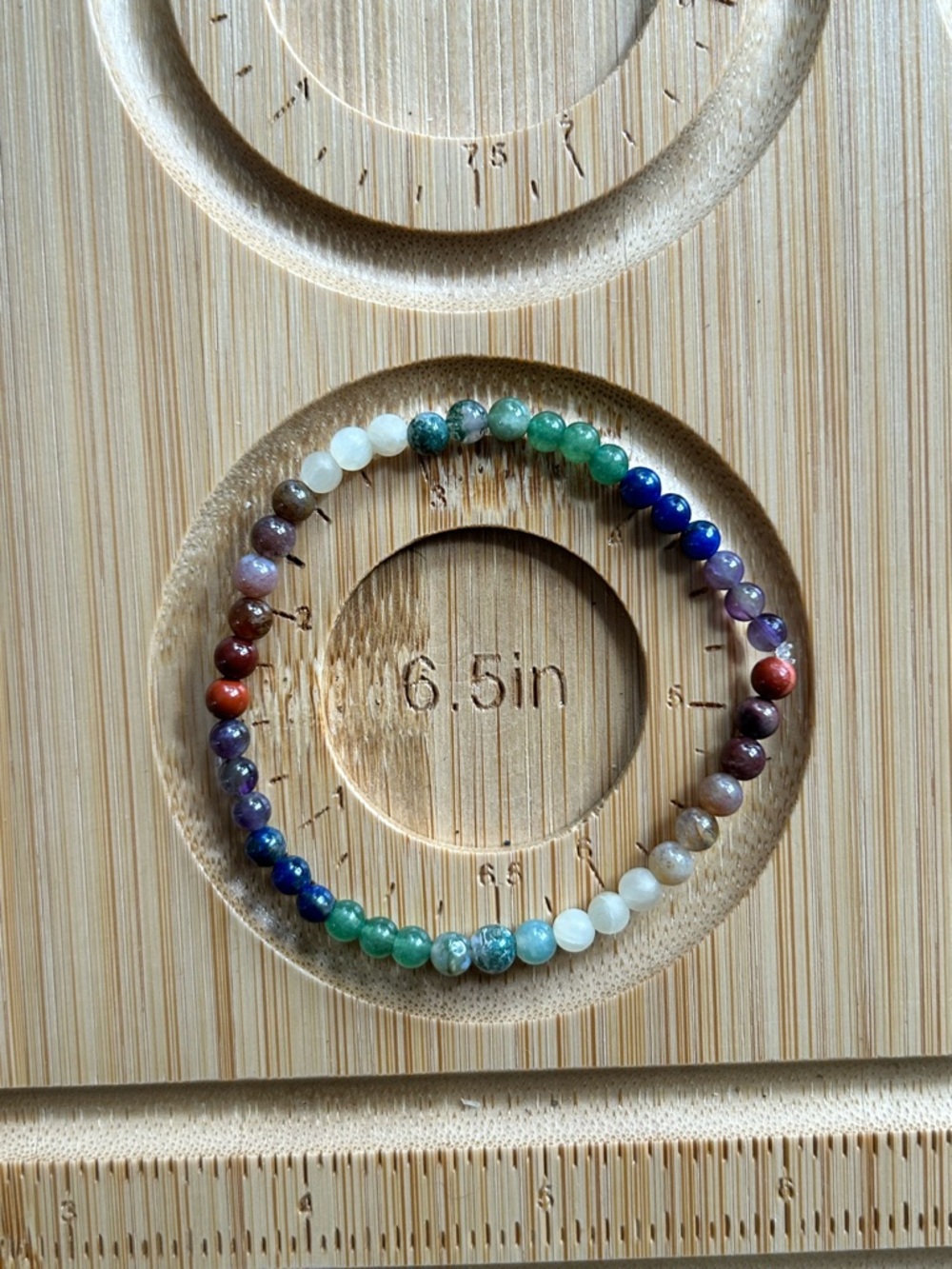 Multicolor Rainbow Stone Beaded Stretch Bracelet